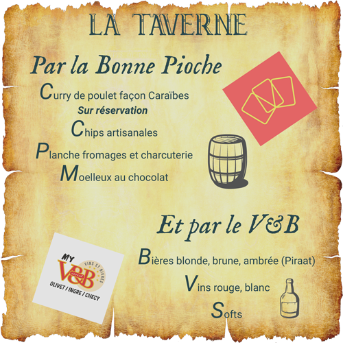 Menu de la taverne